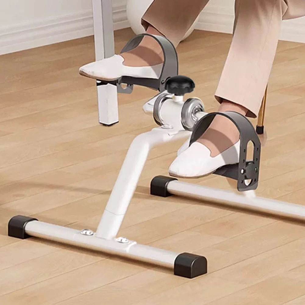 Mini Foldable Foot Pedal Exerciser with Adjustable Resistance Under Desk Bike Stationary Exercise Bike for Home Exercise