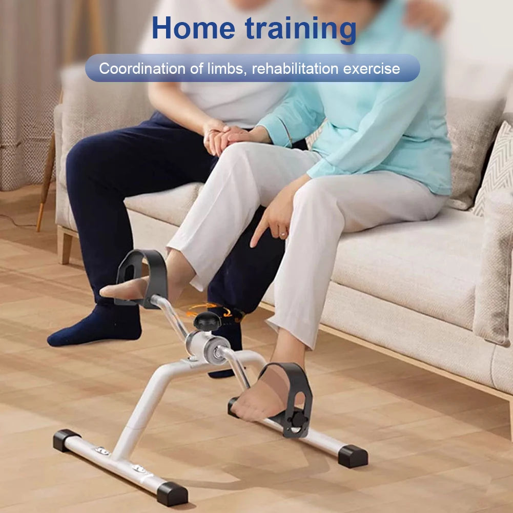 Mini Foldable Foot Pedal Exerciser with Adjustable Resistance Under Desk Bike Stationary Exercise Bike for Home Exercise