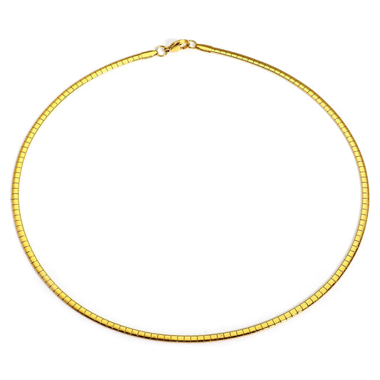 1 Piece 304 Stainless Steel Chain Collar Neck Ring Necklace For Women Men Golden/Silvery Punk Jewelry 45cm(17 6/8") Long