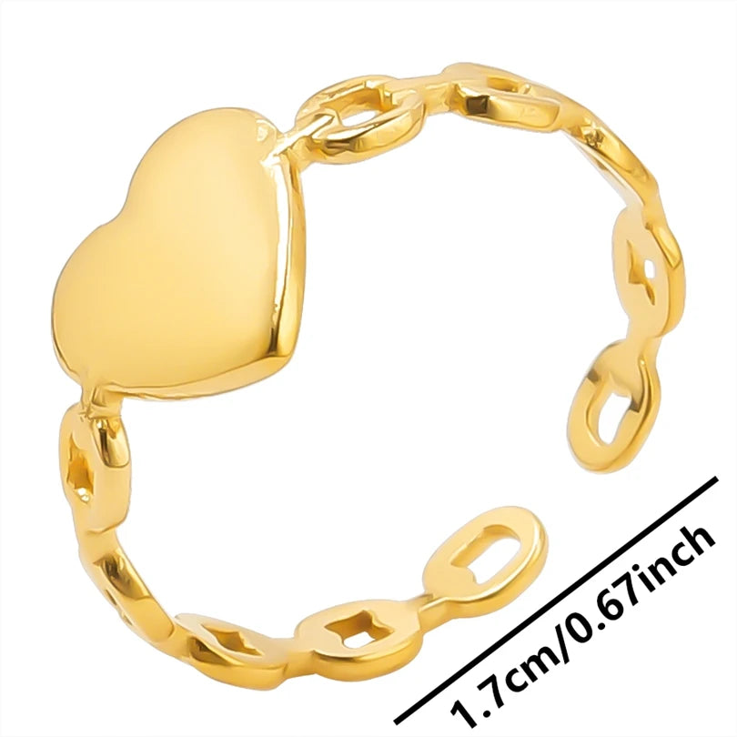 6pcs/lot Wholesale Various Chunky Rings Real Gold Plated Love Abstract DIY Shell Star Sun Bat Shaped Rings Women Jewelry Gifts