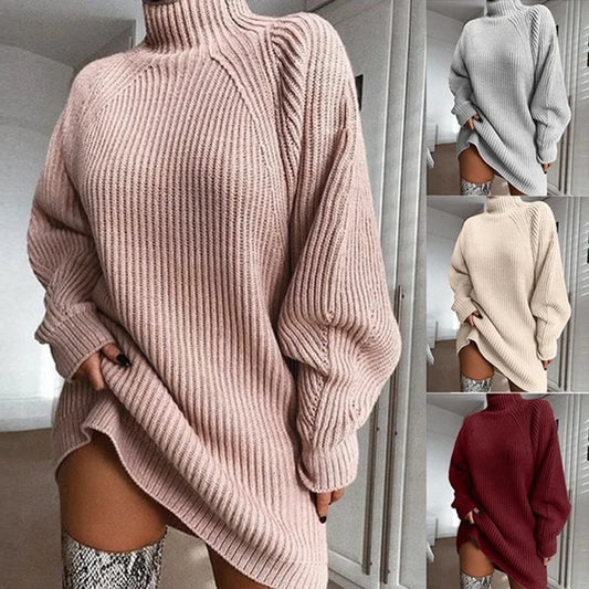 Pullovers Women Long Sweaters Winter Warm Stripe Long Raglan Sleeve Half Turtleneck Sweaters Women Fashion MMY119212