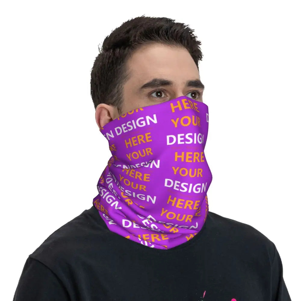 Custom Your Design Here Winter Headband Neck Warmer Ski Hunting Tube Scarf Personalized Customized Logo Face Bandana Gaiter