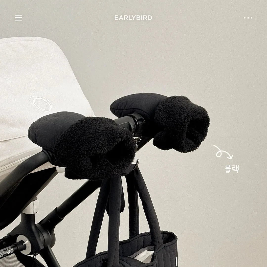 Winter Hand Muff Baby Stroller Mitten Winter Warm Stroller Accessories Gifts Black Waterproof Pram Stroller Warm Gloves Mitten
