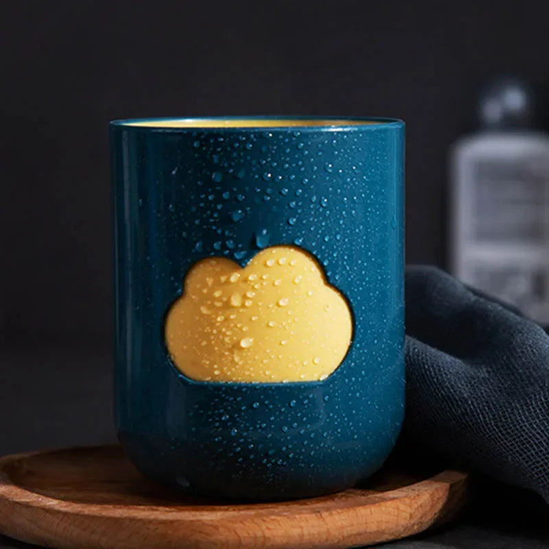 Cloud Pattern Toothbrush Cup Big Mouth Couples Cups Plastic Wash Tooth Mug Bathroom Supplies Household Daily Tools