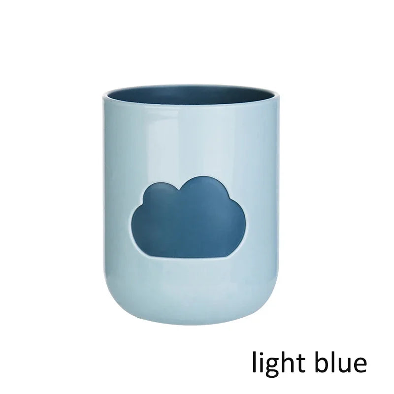 Cloud Pattern Toothbrush Cup Big Mouth Couples Cups Plastic Wash Tooth Mug Bathroom Supplies Household Daily Tools