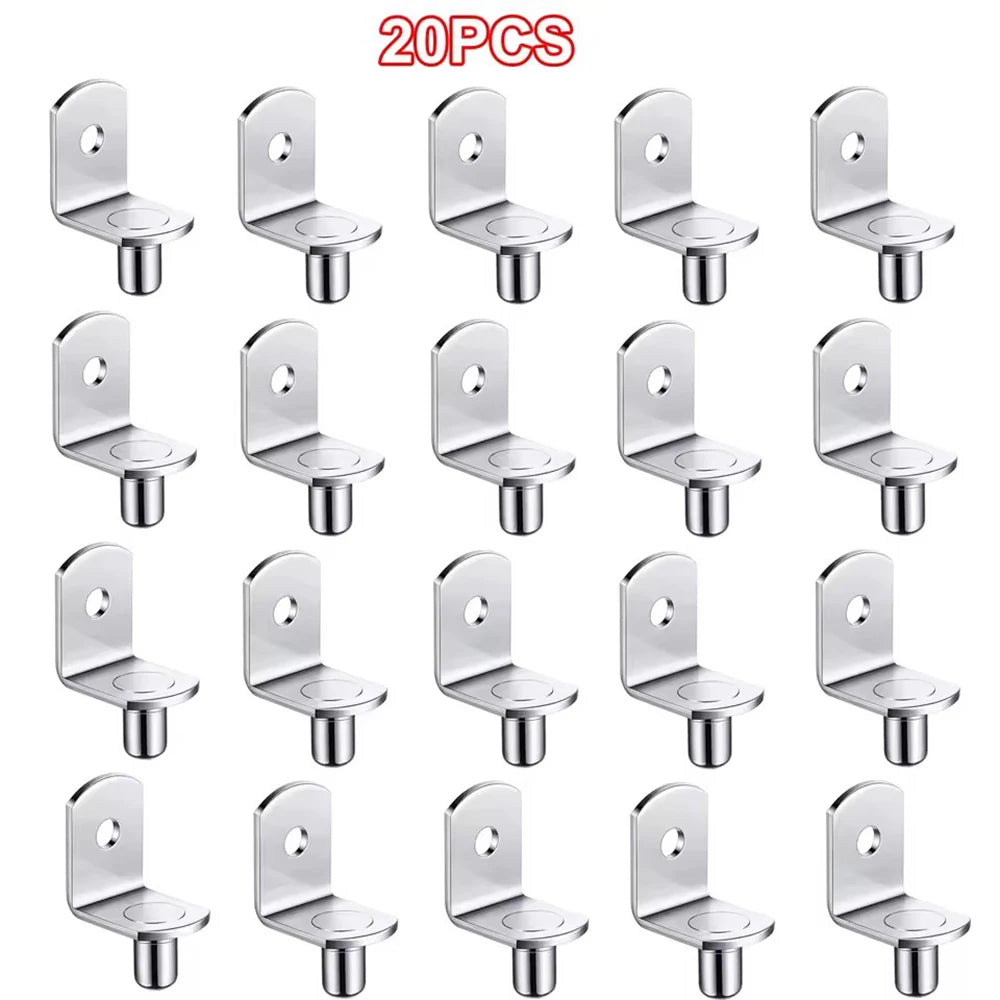 10/20Pcs Shelf Brackets Support Studs Pegs 5mm Metal Pin Shelves Seperator Furniture Shelf Wall Mount Bracket Holder For Cabinet