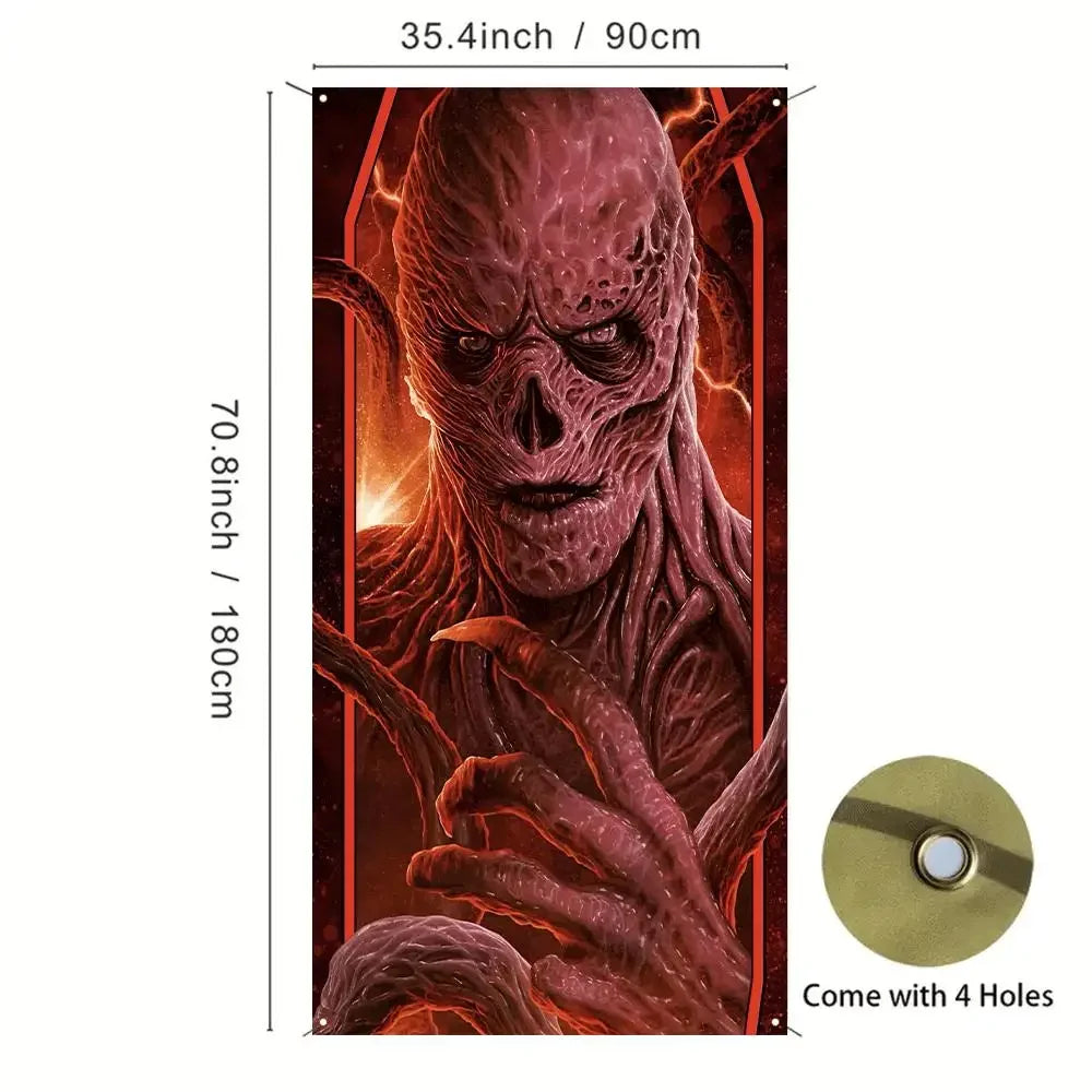 [Halloween] 2D banner 1 piece - Durable polyester material, suitable for hanging decoration, for indoor and outdoor use