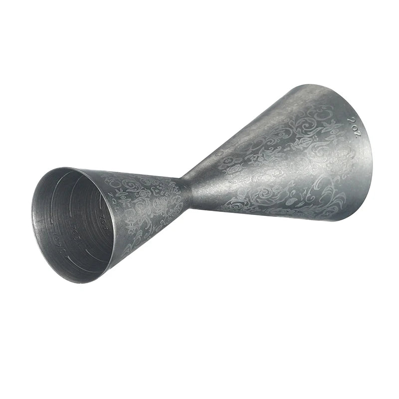 Integrated-Style Jigger Double Cocktail Jigger Bar Measure with Etched Pattern Bar Tools
