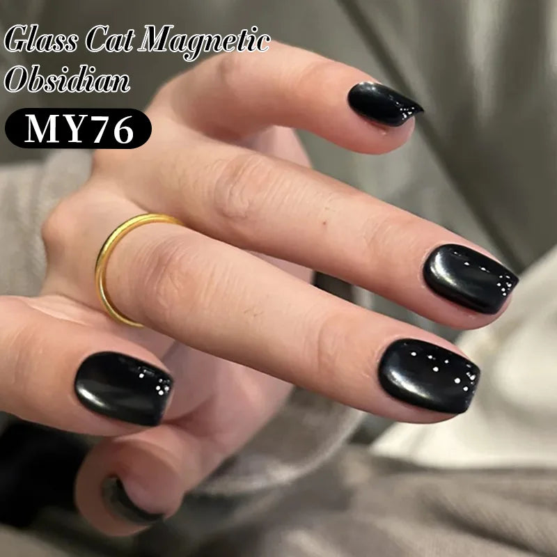 BORN PRETTY 10ml Grey Glass Bead Cat Magnetic Gel Nail Polish Black Nails Nail Art Manicure Semi Permanent Soak Off UV Gel