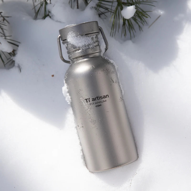 Tiartisan Titanium Ultralight Cycling Water Bottle Outdoor Hiking Climbing Drinking Bottle Reusable Wide Mouth Sports Bottle