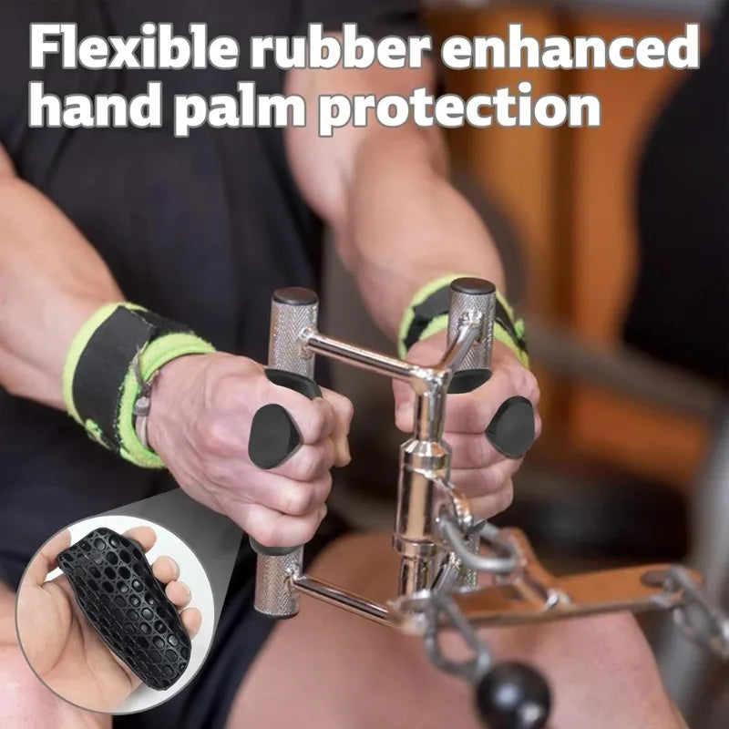 1 Pair Anti-Slip Grips for Weight Lifting Pull-Ups Gym Training Unisex Ergonomic Rubber Hand Protector Strengthener Handle Glove