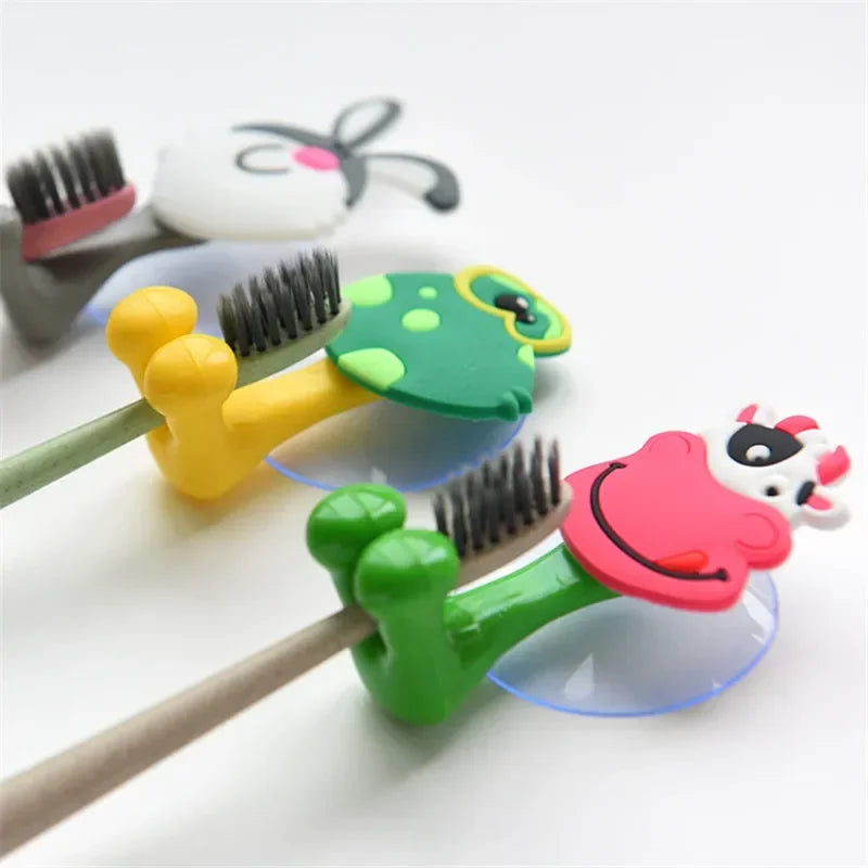 Cute Cartoon Animal Toothbrush Holder,Wall OuntedToothbrush Storage Rack,BathroomMultifunctional Wall Hook,Toothbrush Holder