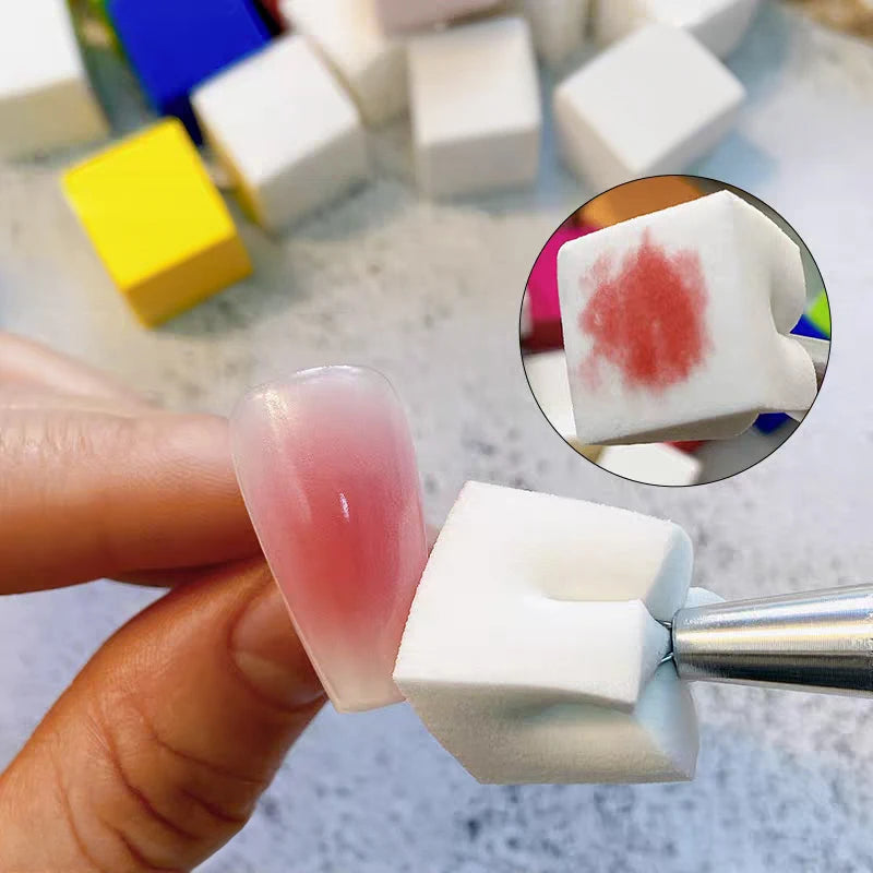 UR SUGAR 1/2Pcs White Pat Painting Gel Nail Polish 4 In 1 Gradient French Cover Edge Lines Nail Stamping Pattern Nail Diy Pattin