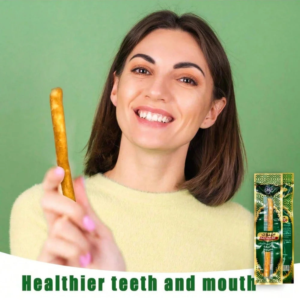 3 Mixed Flavors Miswak Sticks Toothbrush - Natural Arabic Plants For Healthy Teeth , Fresher Breath ( Mint & Original & Clove )
