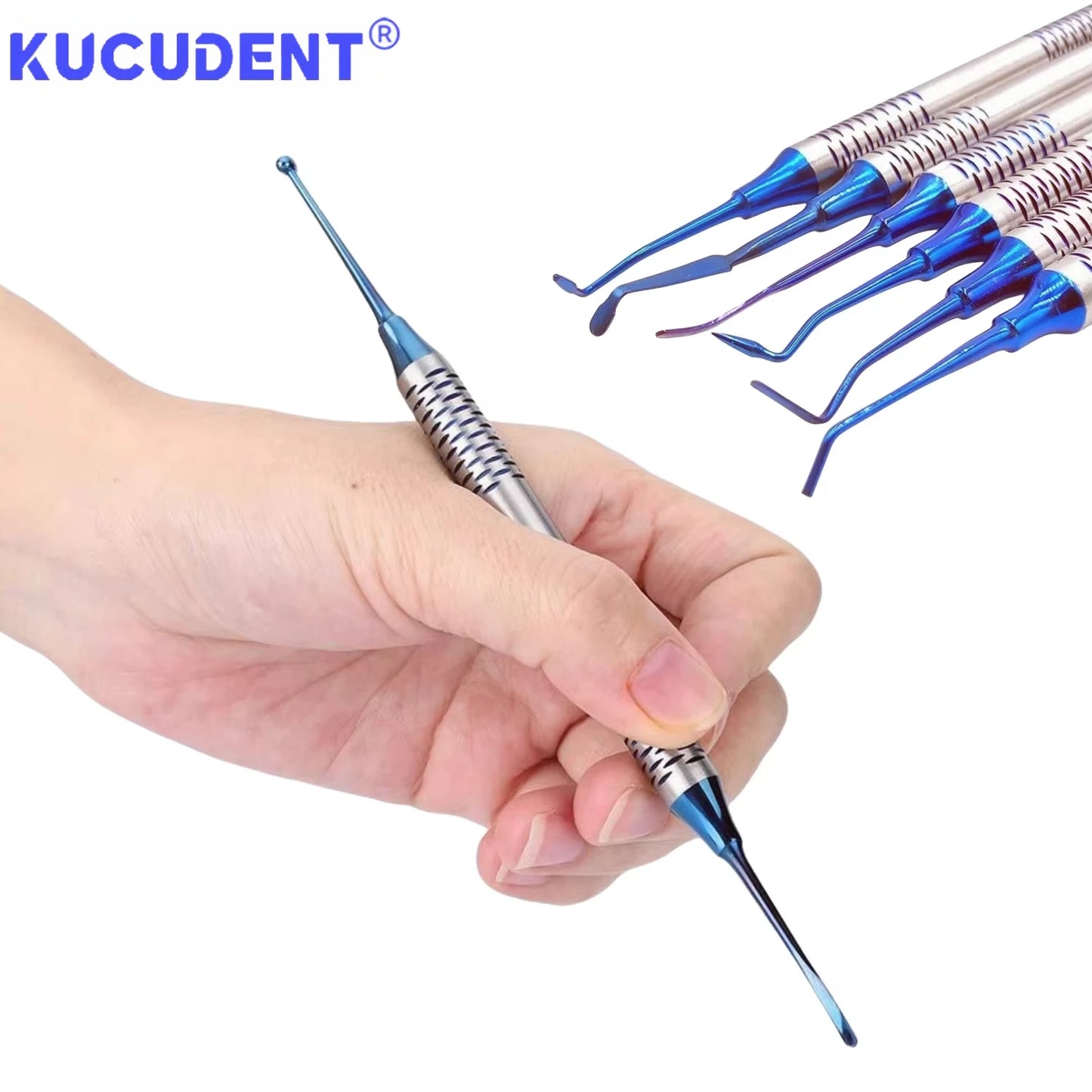 6Pcs/Kit Dental Composite Resin Filling Spatulas Titanium Plated Double Head Restoration Tool Set for Orthodontic Dentist Clinic