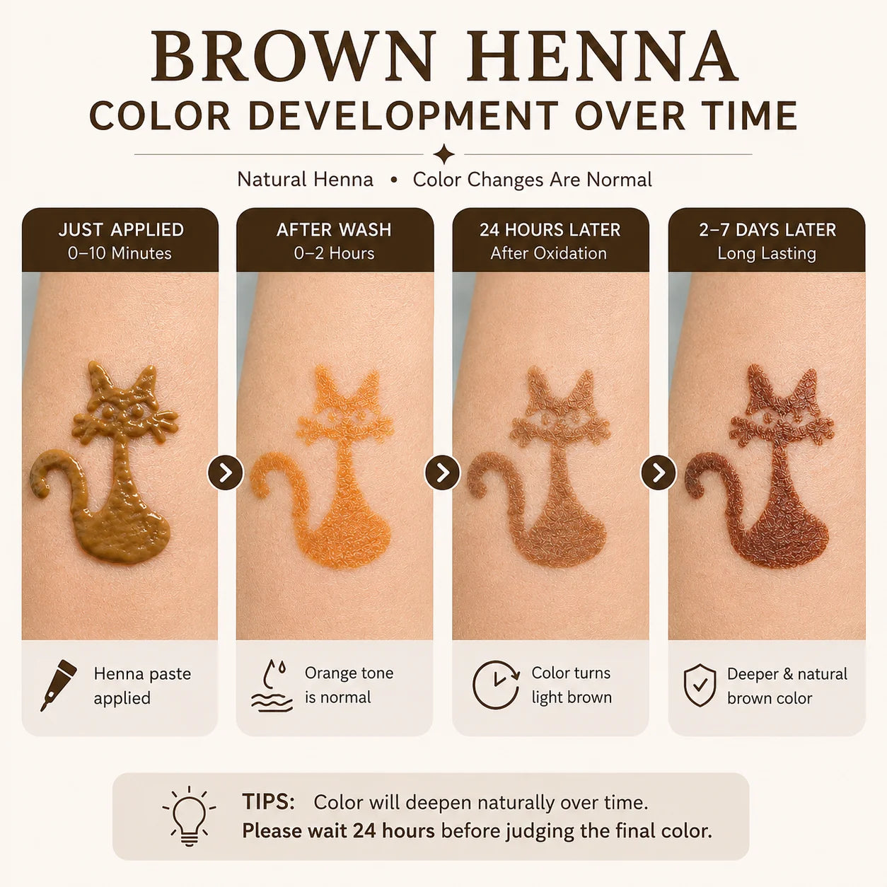 GOLECHA Brown Henna Tattoo Pigment Paste 30g For Faux Freckles Mehndi Body Art Temporary Tattoo Supplies Natural Skin Tint Cone