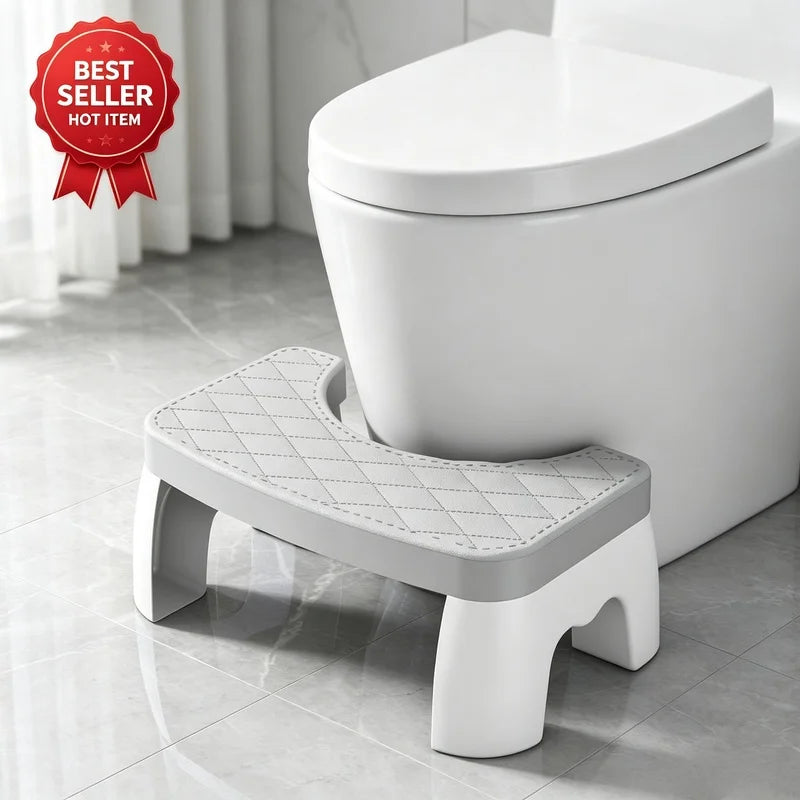 Toilet Potty Stool, Anti-slip Toilet Footstool Bathroom Assistance Step Stool for Adults Kids All Ages Home Bathroom Supplies