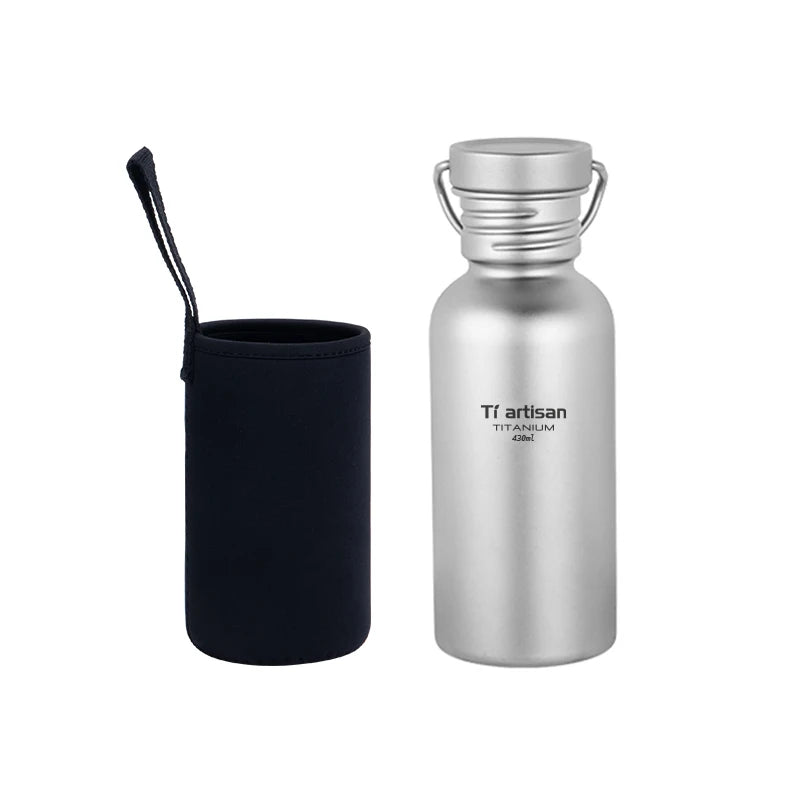 Tiartisan Titanium Ultralight Cycling Water Bottle Outdoor Hiking Climbing Drinking Bottle Reusable Wide Mouth Sports Bottle