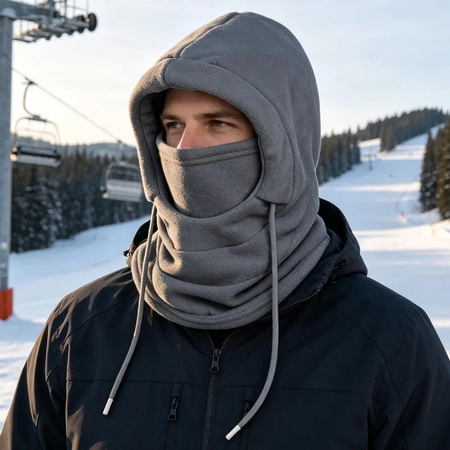 Winter Warm Hat With Mask And Neck Warmer Windproof Balaclavas For Men Women Masked Hat Cycling Cold Weather Protection
