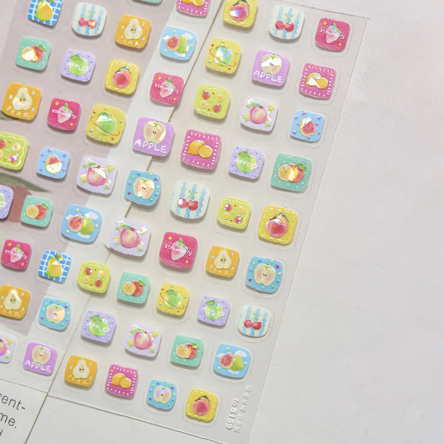 Sweet Summer Delicious Watermelon Ice Cream 5D Nail Art Sticker Elegant Bowknot Cool Ice Square Jelly Nail Decals for Manicure