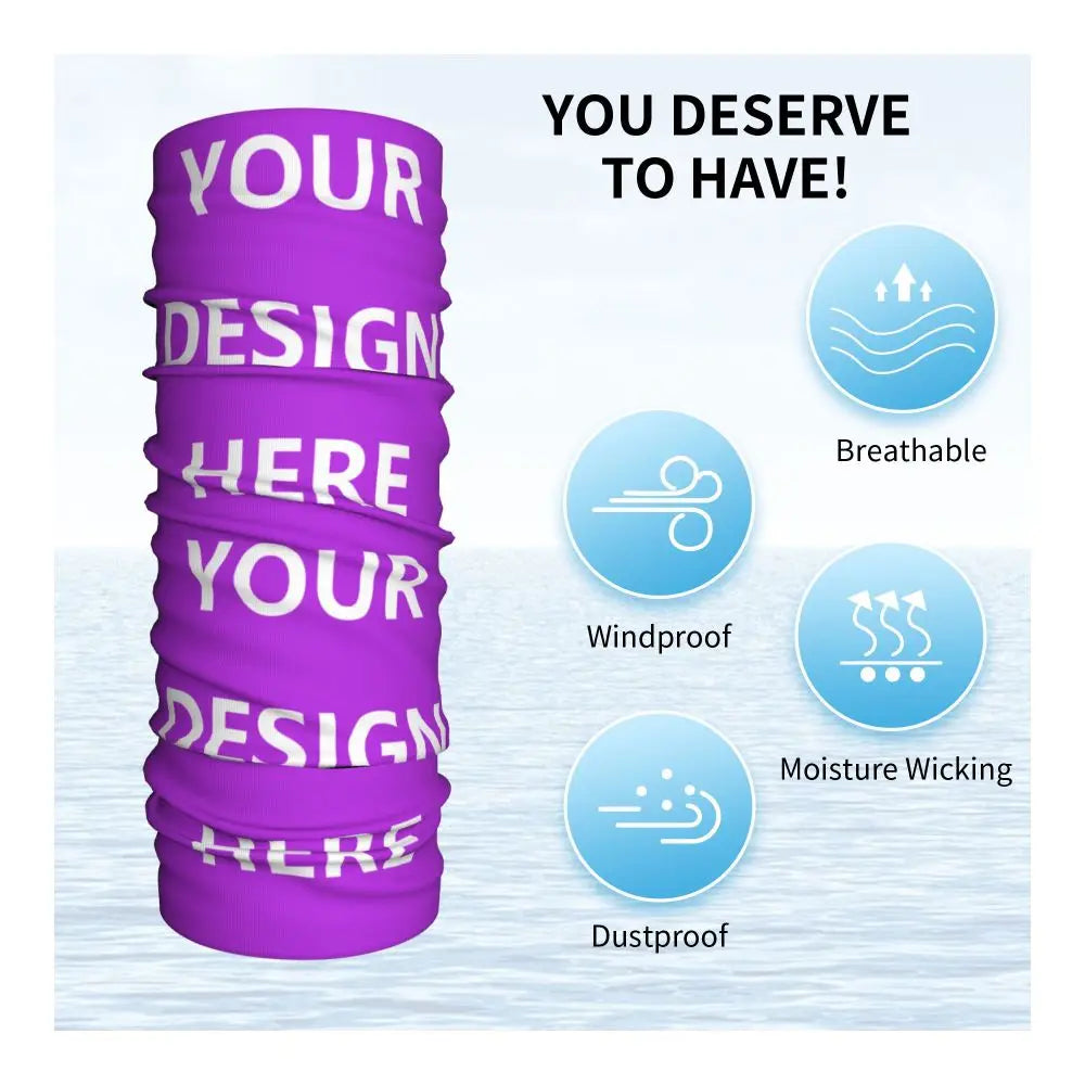 Custom Your Design Here Winter Headband Neck Warmer Ski Hunting Tube Scarf Personalized Customized Logo Face Bandana Gaiter