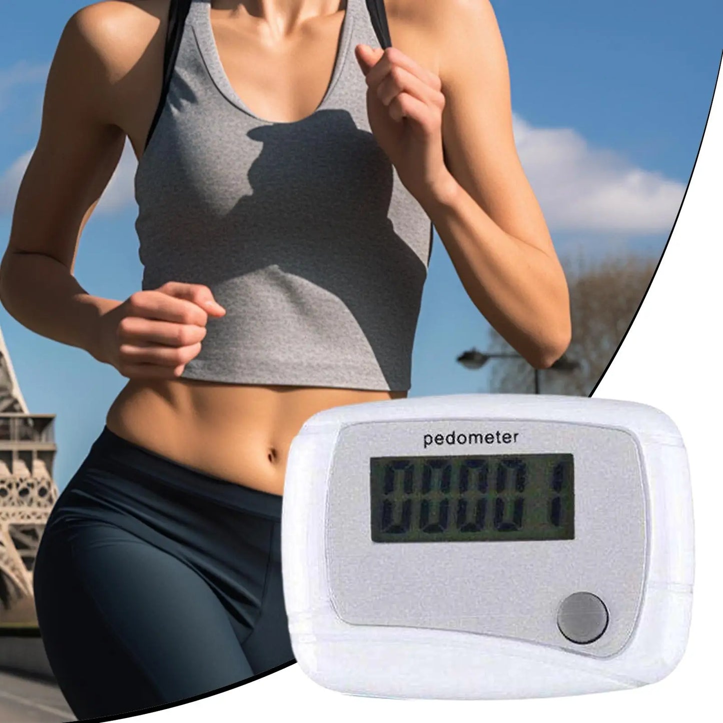 Digital LCD Pedometer with Clip Walking Running Step Counter Step Mini Step Meter for Outdoor Jogging Training Walking