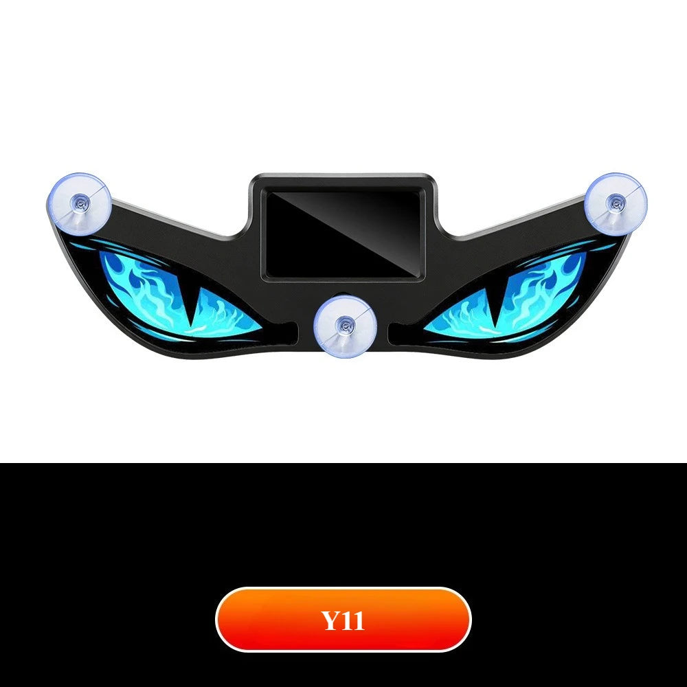 1Pc LED Dynamic Expression Neon Light, Car Solar Devil Eye Light, Rear Window Anti-Rear-End Warning Light