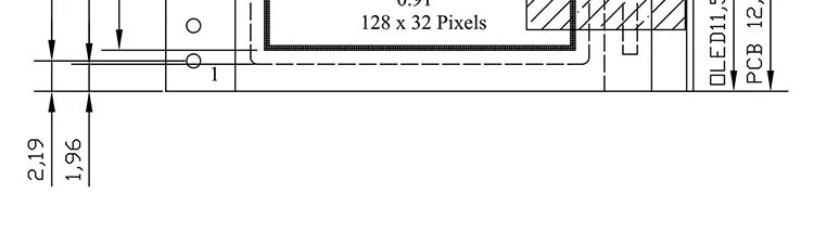 0.91' OLED Display Module 128*32 SSD1306 Vertical Screen - I2C 4-Pin Interface for Arduino/Embedded Systems for Lot Smart Home