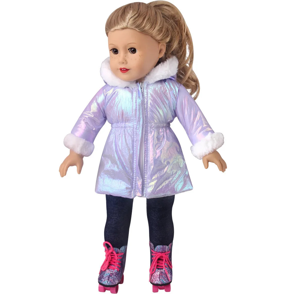 Winter Doll Clothing 43cm Newborn Doll down Jacket Suitable for 14-18 Inch Newborn Doll 1pc Coat Christmas Birthday Gift