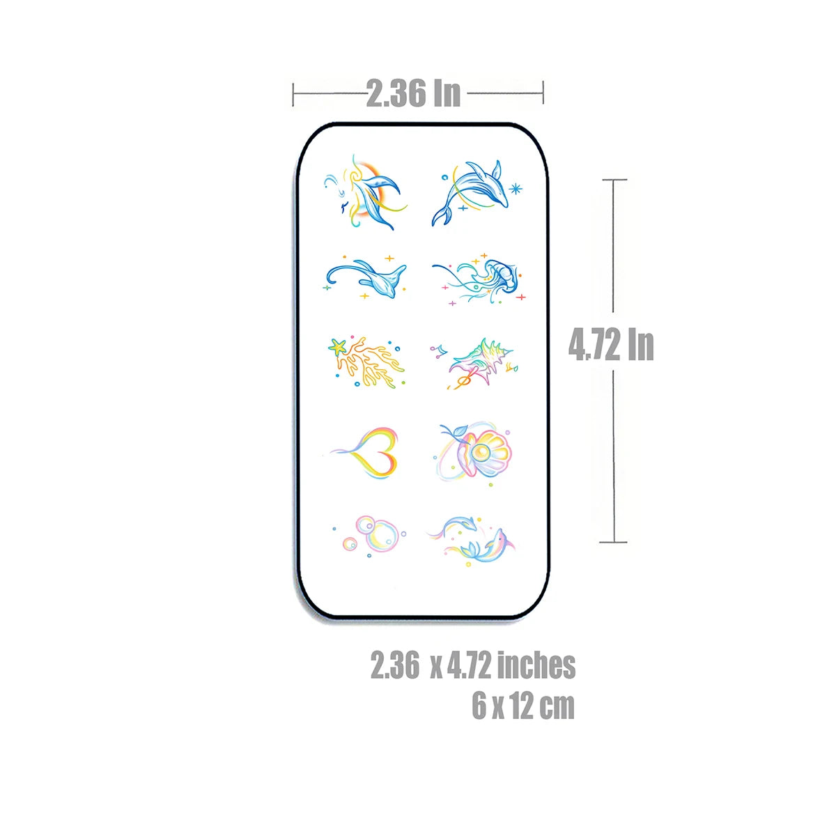 INKARTLINK Temporary Tattoo Stickers Waterproof Color Printing Art Hand drawn Whale Painting Temporary Tattoo Party Supplies DIY