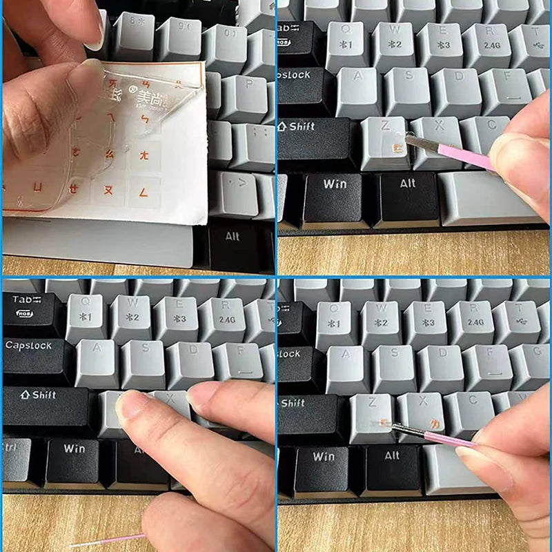 Transfer Stickers Tear Off Film Leave Words Russian Desktop Keyboard Stickers Universal Stickers Key Stickers Keyboard Stickers