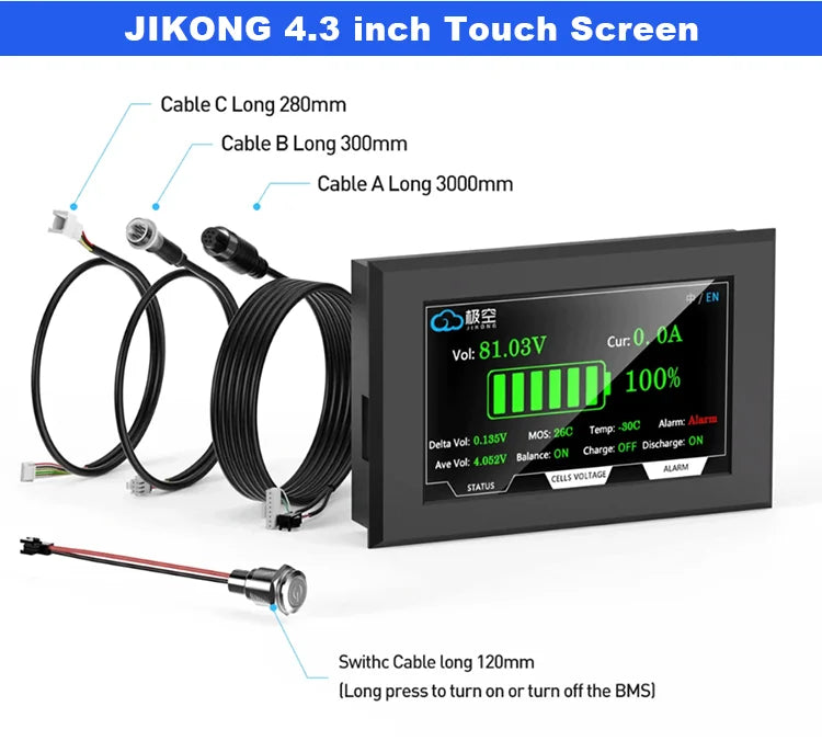 JK BMS 60A 100A 150A 200A 300A Active Balance Bms 4S 8S 16S 20S 24S JIKONG Smart Bms 12V 24V 48V 72V Lifepo4 Li-Ion Lto Battery