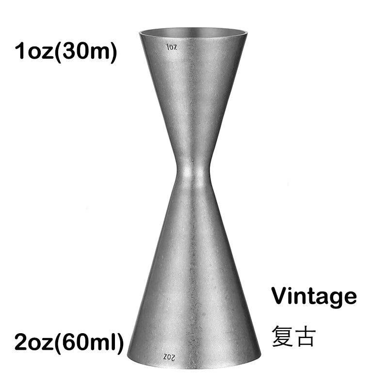 Integrated-Style Jigger Double Cocktail Jigger Bar Measure with Etched Pattern Bar Tools