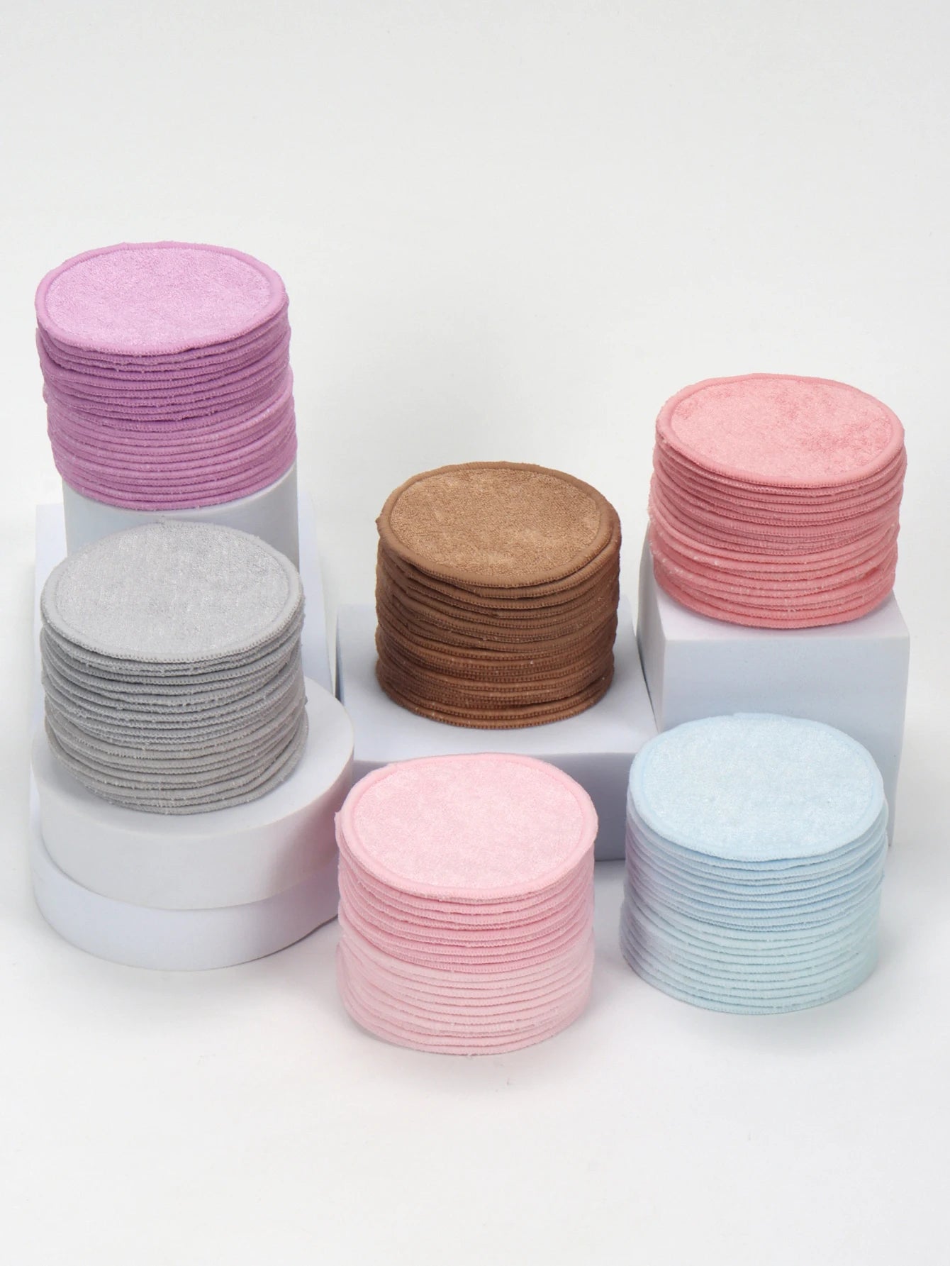 Double Round Makeup Remover Pads 20Pcs + Cleaning Mesh Bag, Machine Washable, Reusable, Suitable for All Skin Types