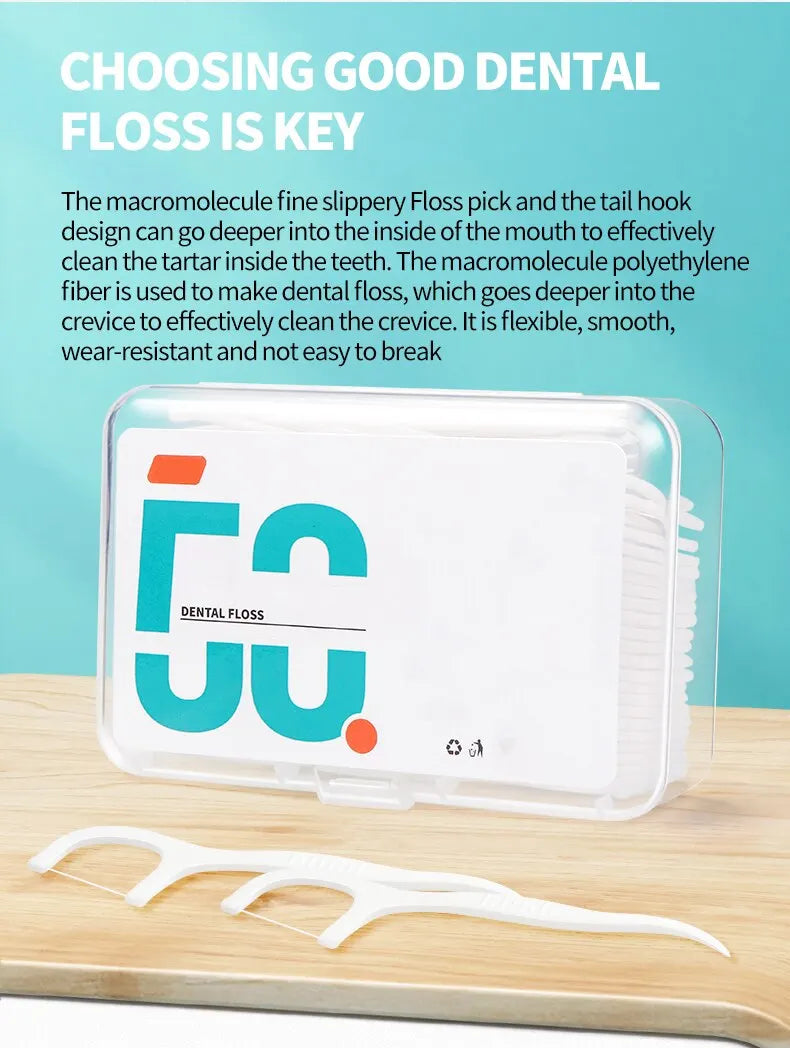 150pcs Dental Floss Plastic Toothpicks-Disposable Cleaning between Teeth-Separate Box-Oral Care