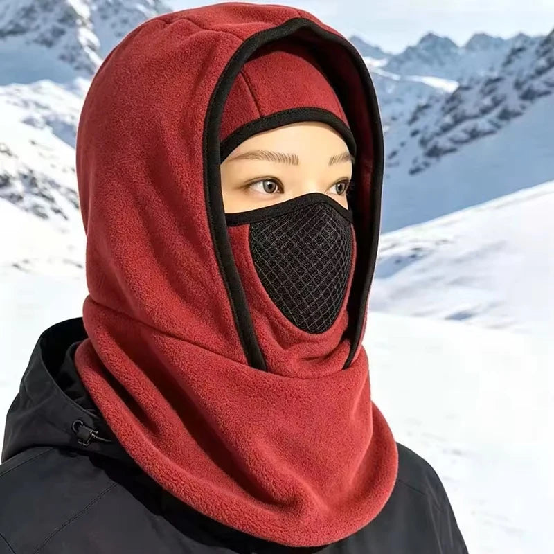 Winter Balaclava Face Mask, Windproof Thermal Hooded Scarf for Skiing Cycling Fishing, Cold Weather Sports Gear, Christmas Gift