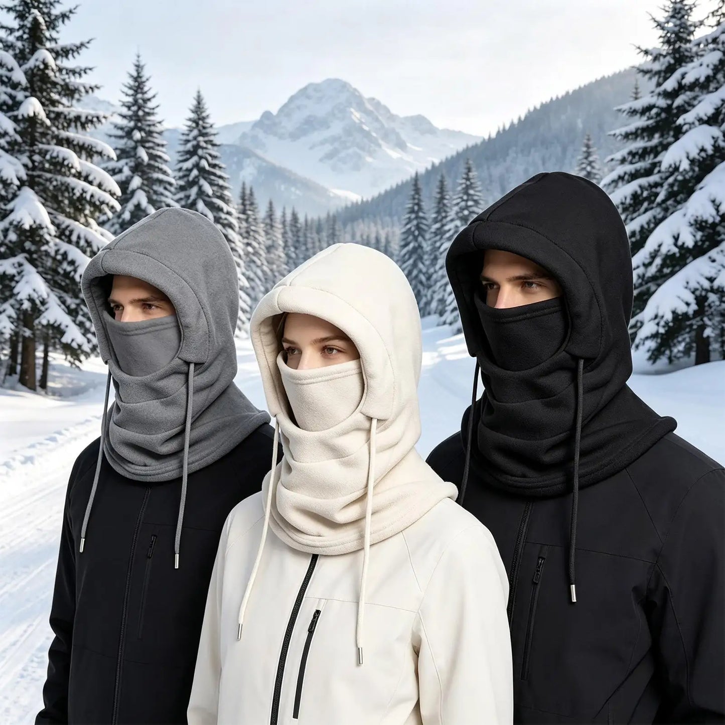 Winter Warm Hat With Mask And Neck Warmer Windproof Balaclavas For Men Women Masked Hat Cycling Cold Weather Protection