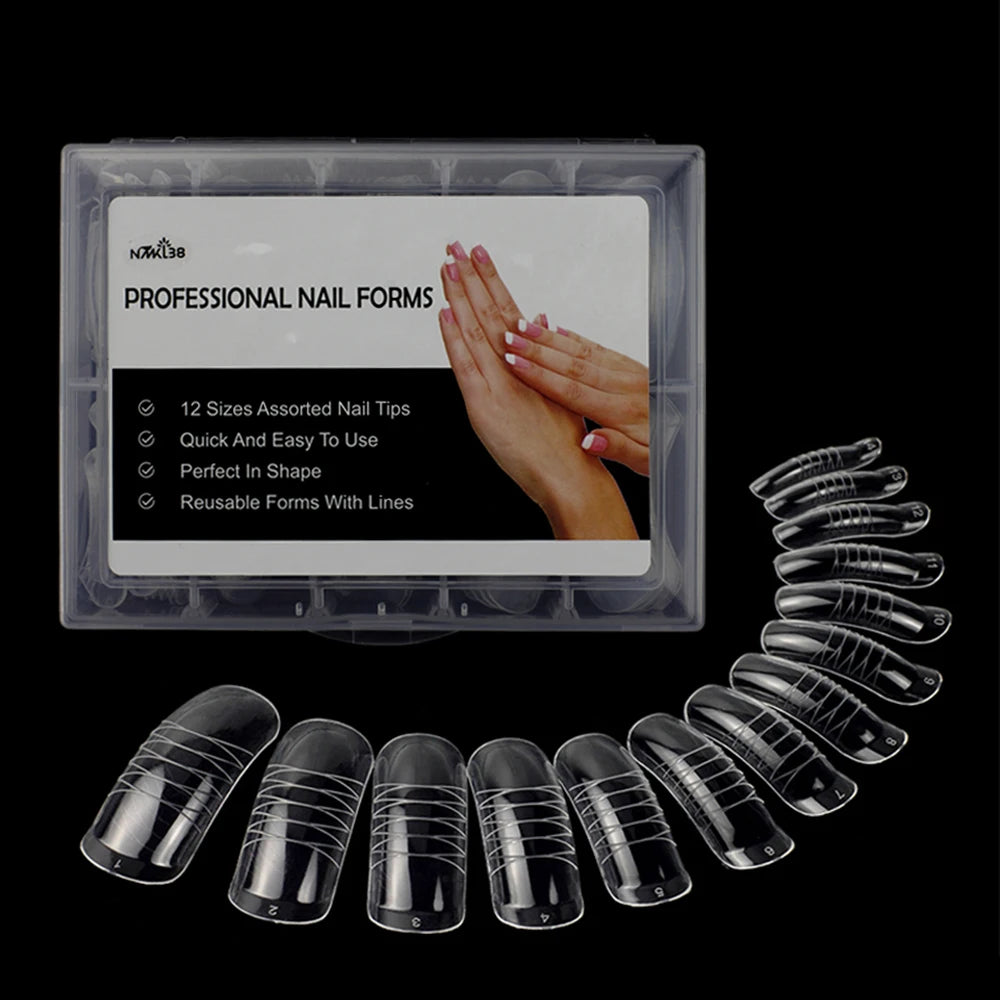BNG Top Forms for Nails Dual Forms Nails Forms for Extension Full Cover Quick Building Gel Mold Tips Poly Nail Gel Mold