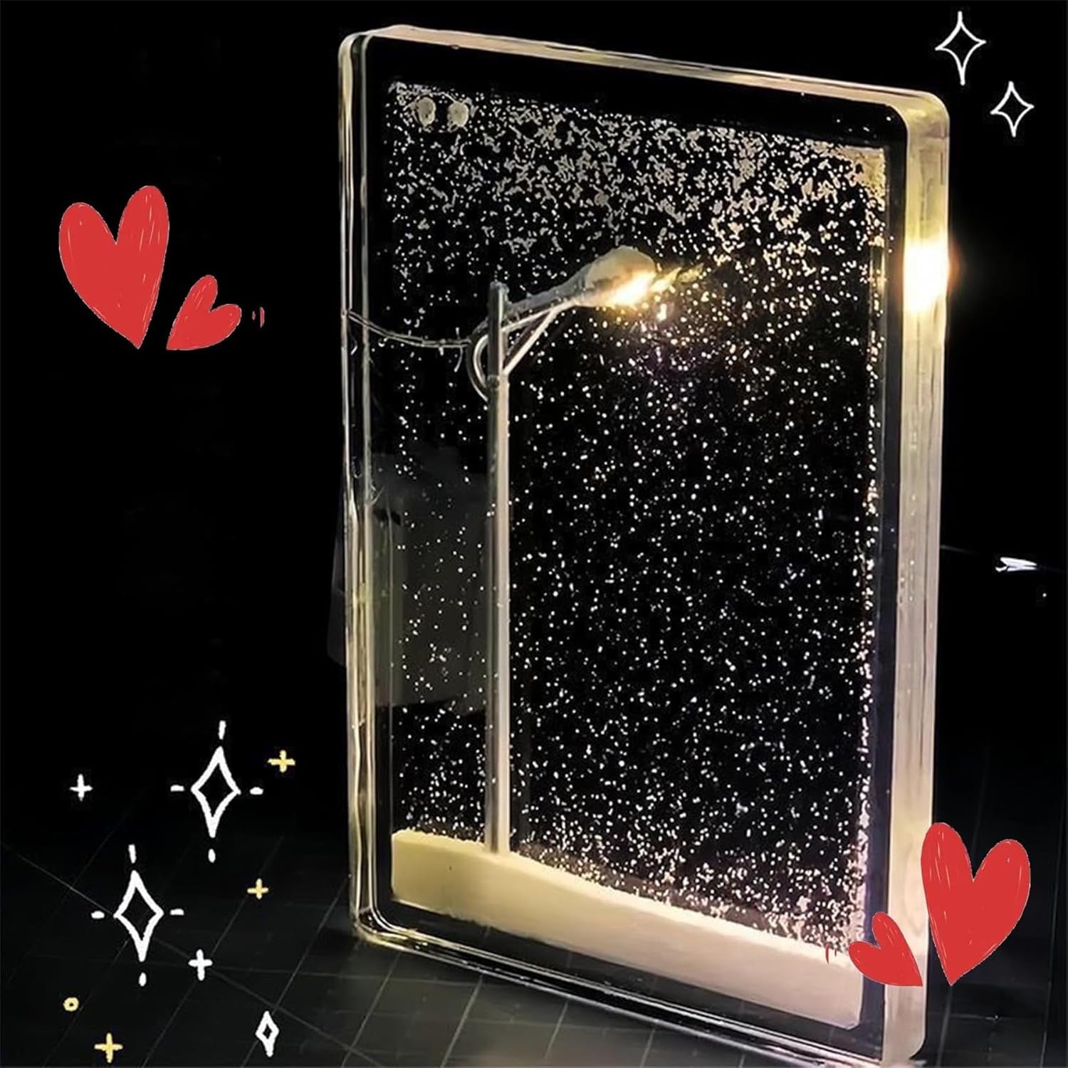 Snowfall Lamp, Snowy Streetlamp Light, Handmade Snow Scenery Night Light Street Lamp DIY Material Pack (2 Sets)