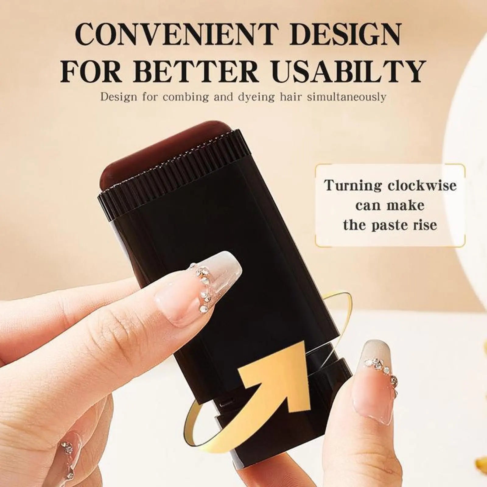 Hair Dye Comb,Disposable Hair Dye Penwaterproof Sweatproof,Easy to Color Portable Fastreplenishment Color Does Not Fall Out Stick Lid Storage.