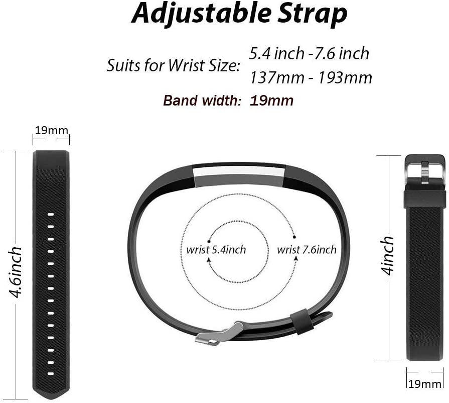 Id115Plus HR Very Fit Pro Bands Replacement Strap for Veryfitpro, Letscom, Lintelek Fitness Trackers - Purple and Black