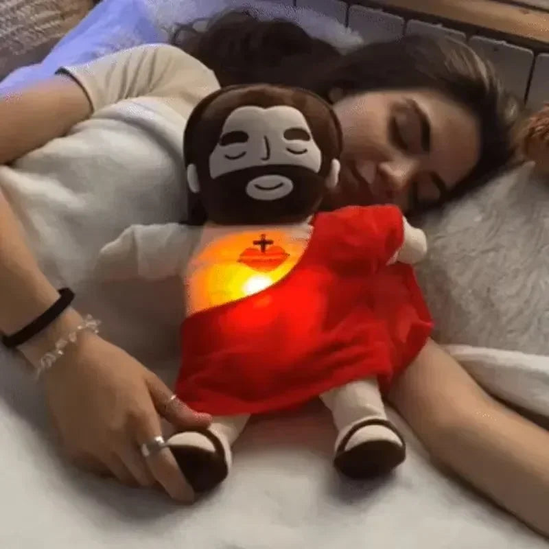 2026 New Jesuit Breathing, Glowing, Soothing Newborn Sleep Plush Toy, Cute Plush Doll