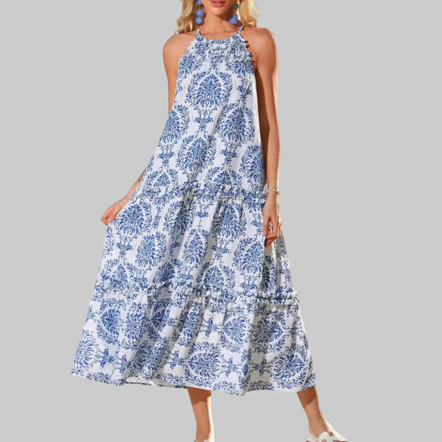 Juliette – Chic Boho Halter Tiered Maxi Dress