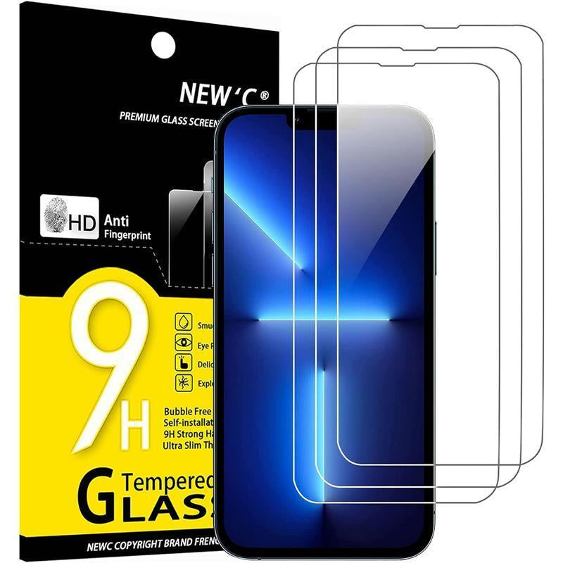 Ultimate Screen Protection for iPhone 14 & 13! 💪✨ 3 Pack of Tempered Glass, Bubble Free & Case Friendly – Keep Your Phone Safe and Stylish! 📱🛡️