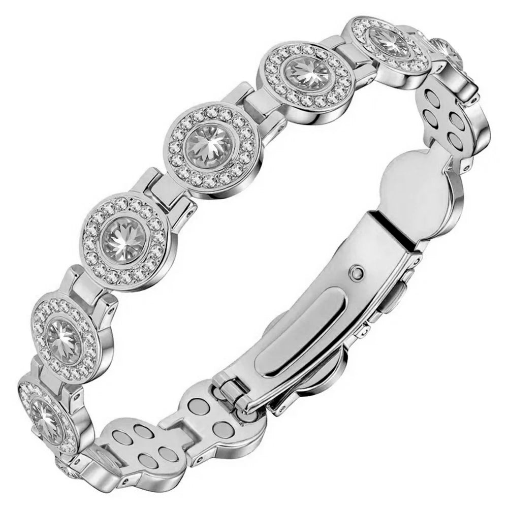 Women'S Rose Flower Strong Magnetic Bracelet, High Gauss Adjustable Length, Valentine'S Day/Birthday Jewelry Gift