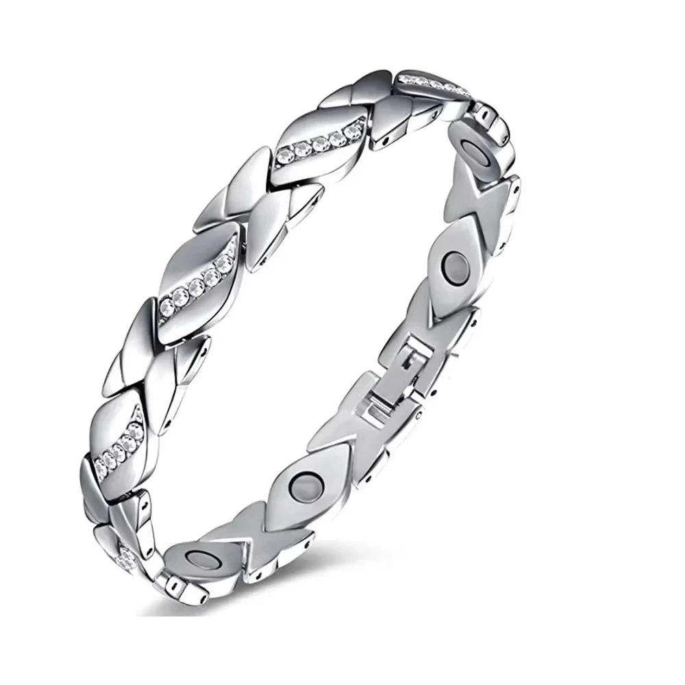 Women'S Rose Flower Strong Magnetic Bracelet, High Gauss Adjustable Length, Valentine'S Day/Birthday Jewelry Gift