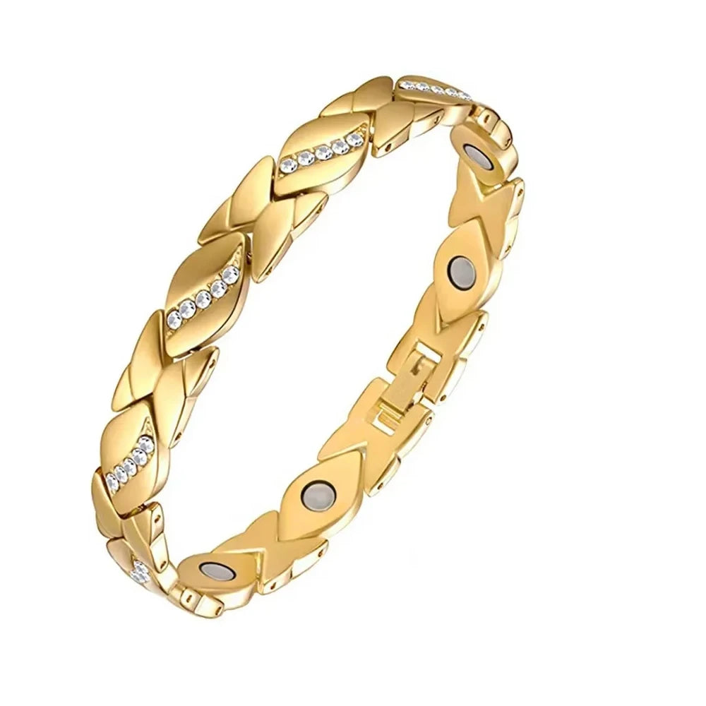 Women'S Rose Flower Strong Magnetic Bracelet, High Gauss Adjustable Length, Valentine'S Day/Birthday Jewelry Gift