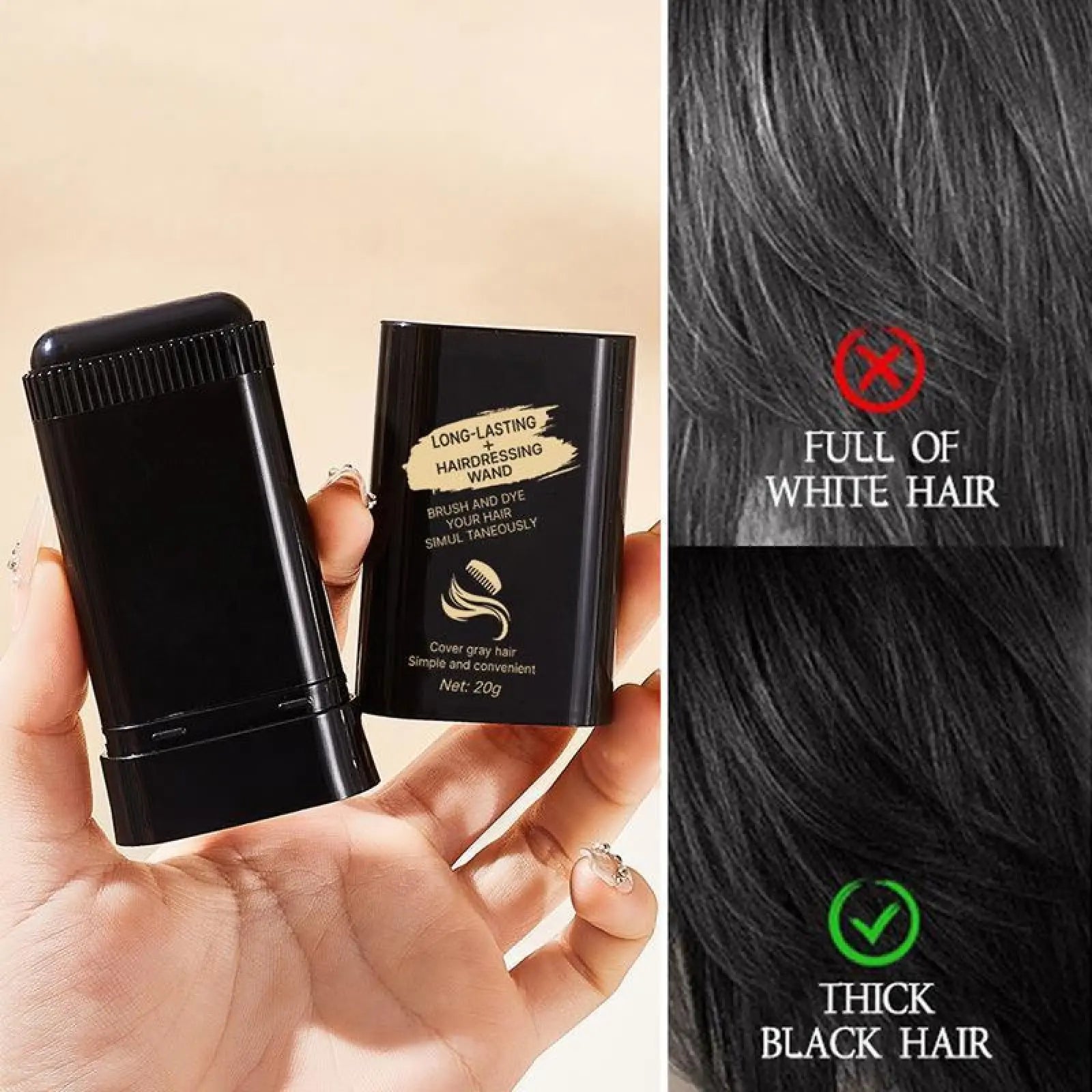 Hair Dye Comb,Disposable Hair Dye Penwaterproof Sweatproof,Easy to Color Portable Fastreplenishment Color Does Not Fall Out Stick Lid Storage.