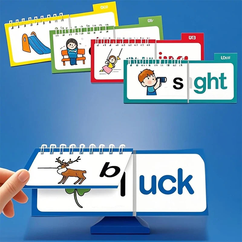 30 Read and Rhyme Flip Books Word Family Flip Books Flash Cards ABC Vocabulary Cards Educational Reading Game