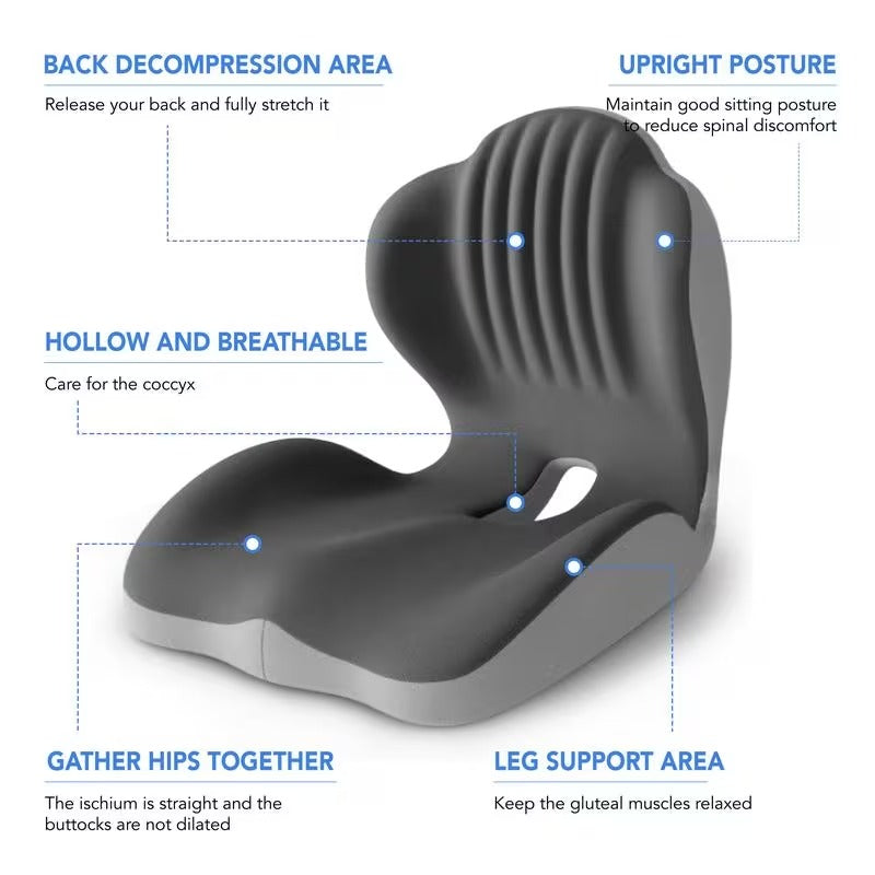 Elvix™ Posture Support Cushion - Back & Tailbone Support